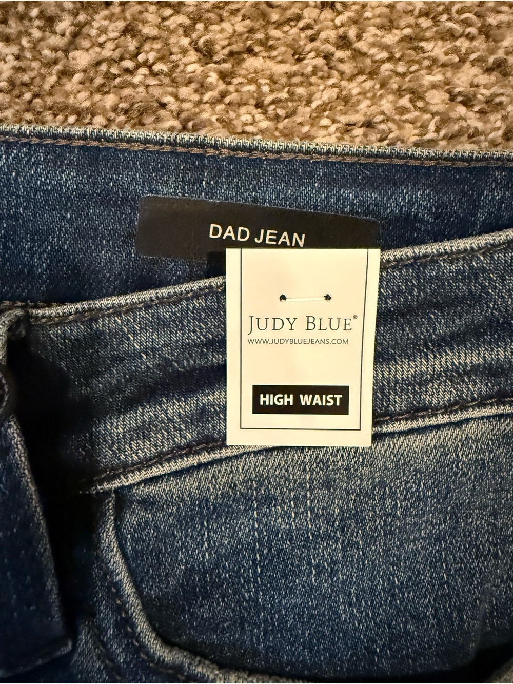 Judy Blue Medium Blue Distressed Straight Leg Jeans - Picture 4 of 6
